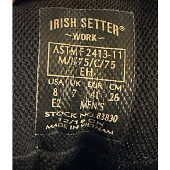 Irish Setter Crosby Waterproof Nano Carbon Safety Toe Work Boots 83830 Men's 8 - Picture 5 of 14